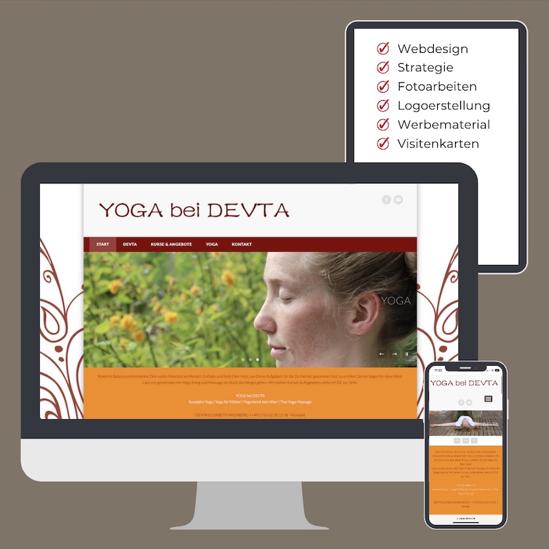 yoga devta - strehober wordpress webdesign