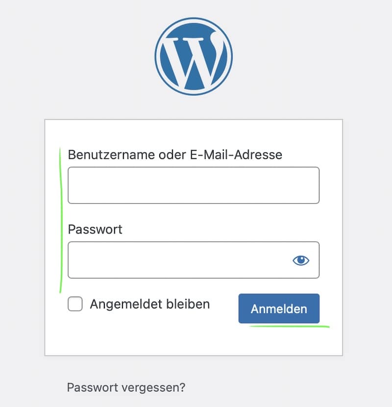 login wordpress dashboard - wordpress starter checkliste