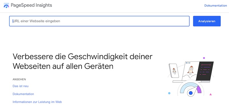 google pagespeed insights - ladezeit website messen