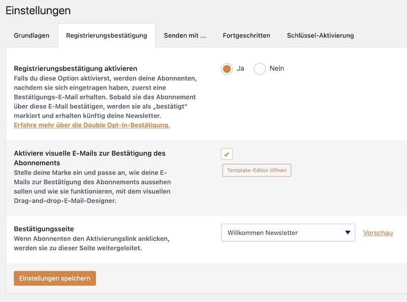 strehober webdesign newsletter in wordpress erstellen mailpoet double optin